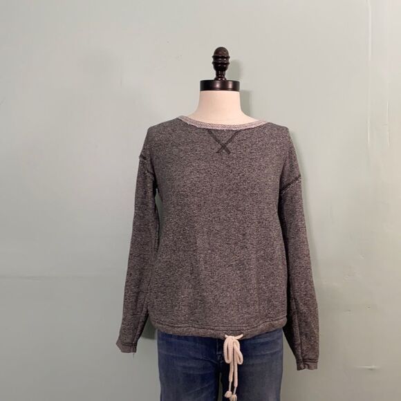 Aerie Grey Tie Bottom Pull Over Sweathshirt - Picture 1 of 4
